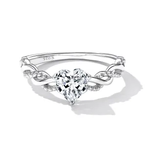 Inel din argint Twisted Heart Chain