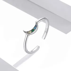 Inel reglabil din argint Beautiful Half Moon