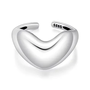 Inel reglabil din argint Big Heart Ring