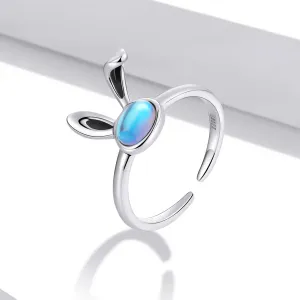 Inel reglabil din argint Rabbit Moon Light