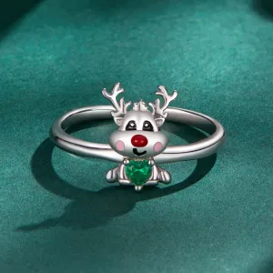 Inel reglabil din argint Red Nosed Reindeer