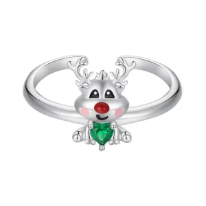 Inel reglabil din argint Red Nosed Reindeer