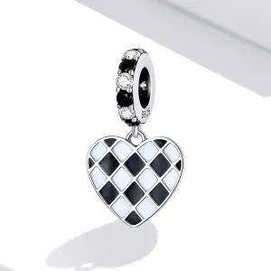Talisman din argint Black and White Heart