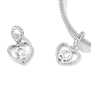 Talisman din argint Heart Letter Q