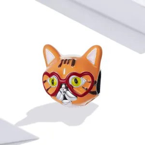 Talisman din argint Orange Cool Cat