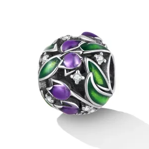 Talisman din argint Purple Tulips
