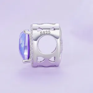 Talisman din argint Shiny Purple Heart
