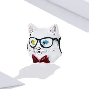 Talisman din argint White Cool Cat