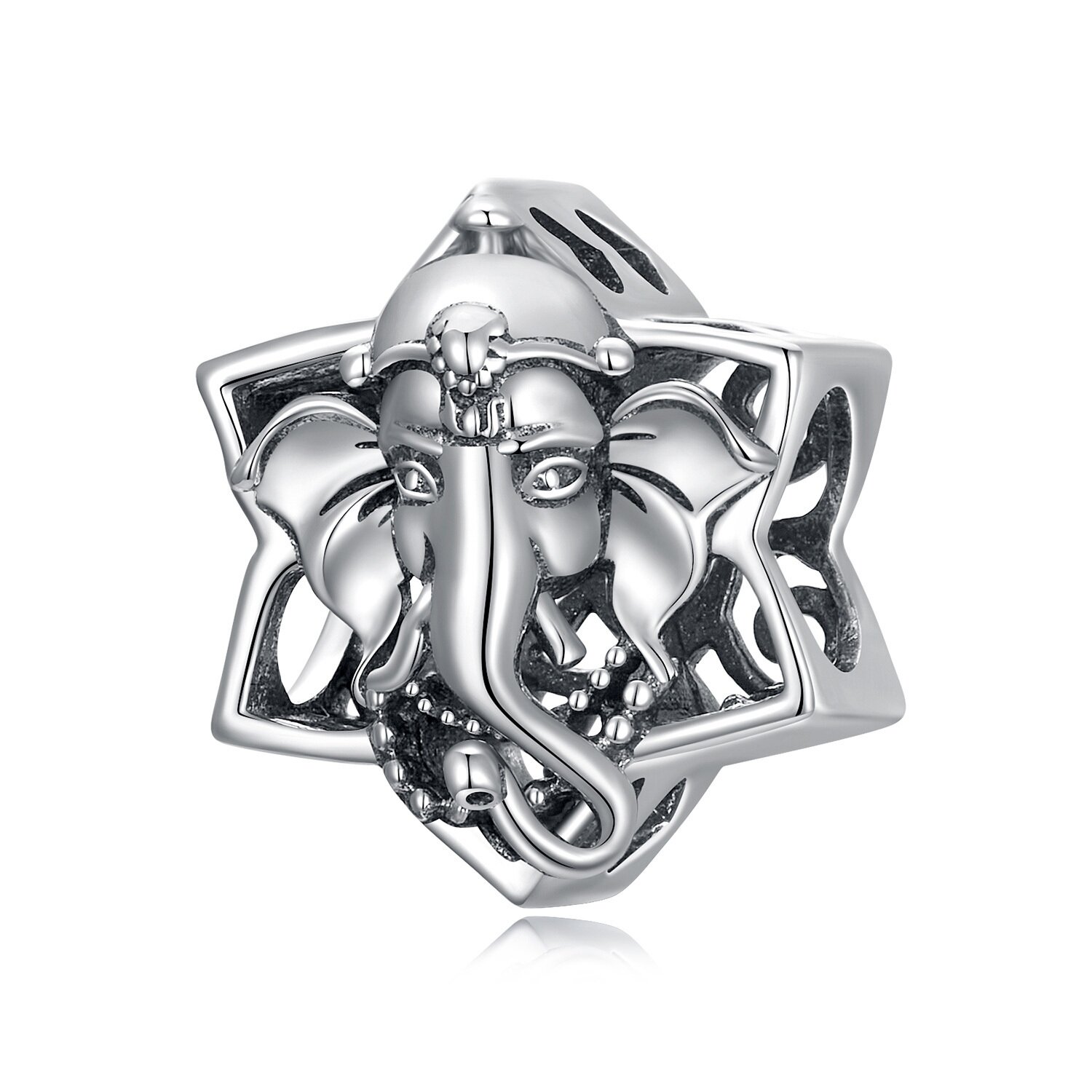 Talisman de argint Starry Ganesha