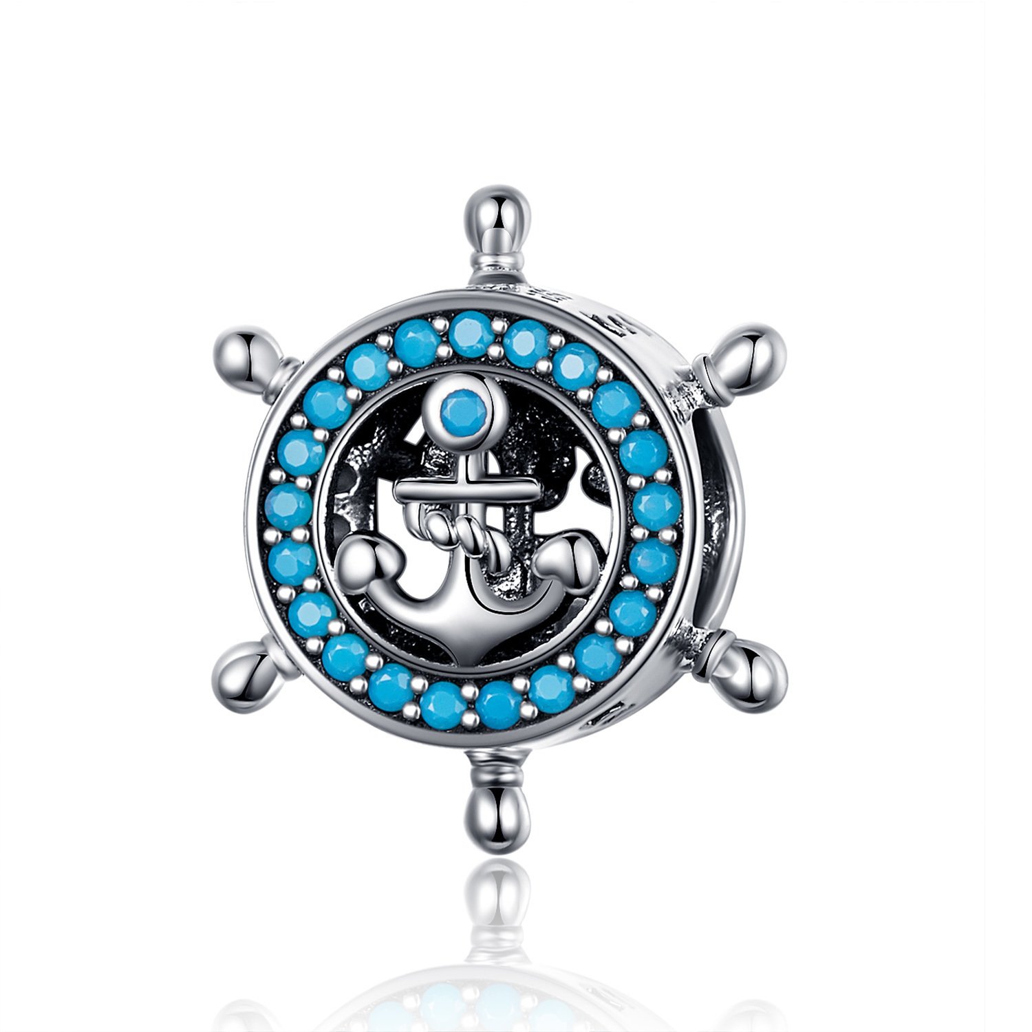 Talisman din argint blue anchor wheel