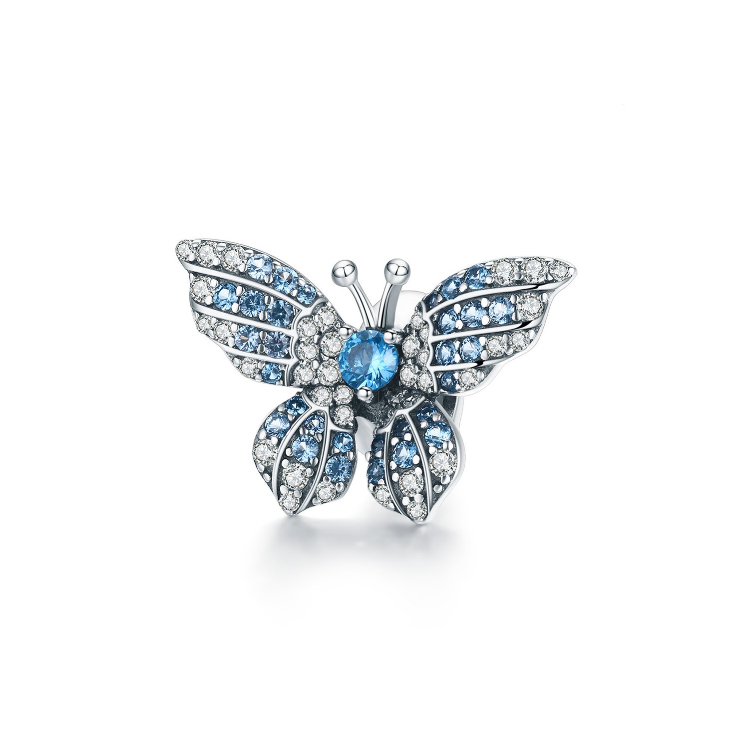 Talisman din argint blue butterfly bead