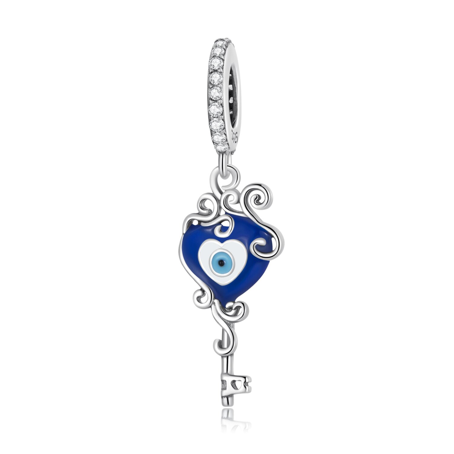 Talisman din argint Blue Eyed Key