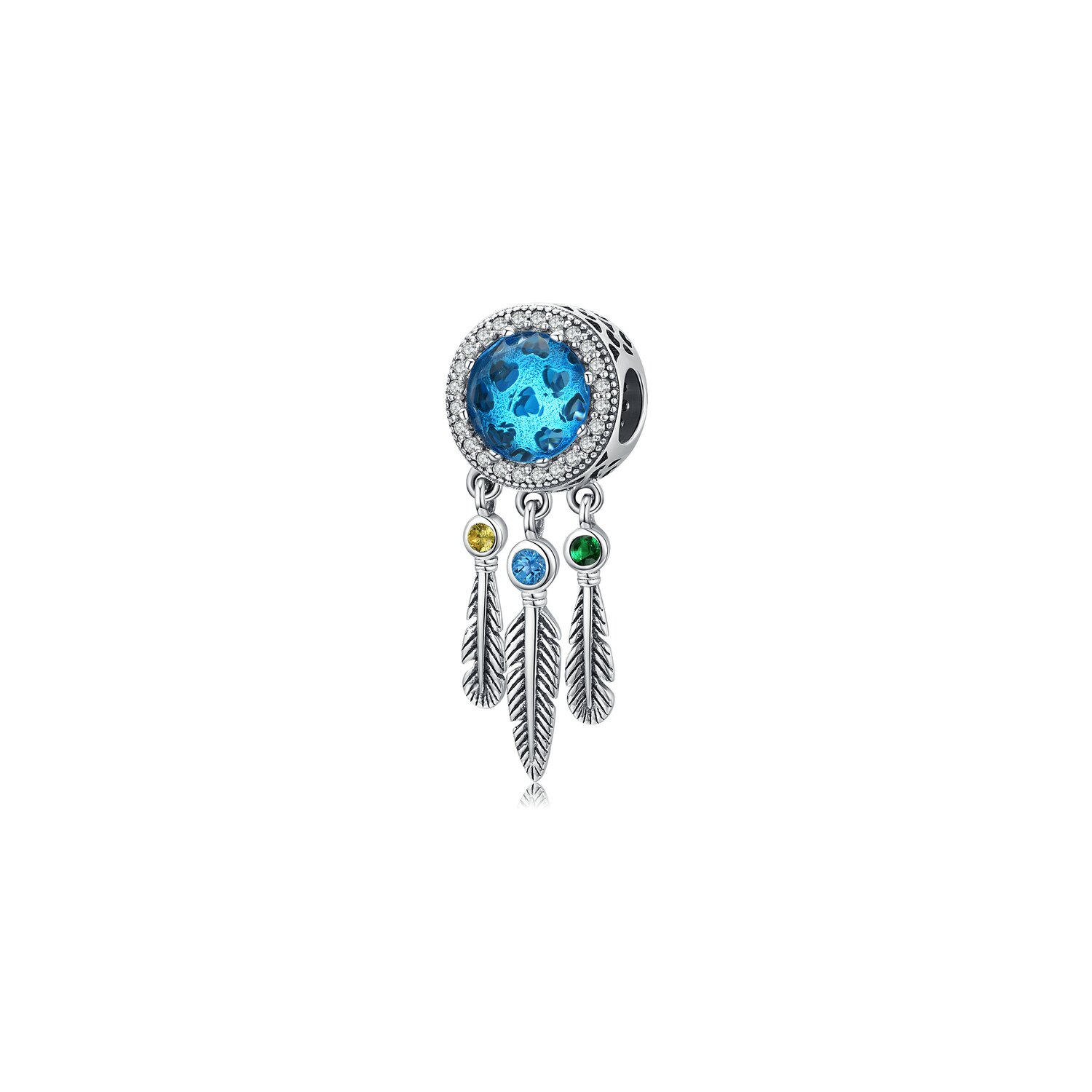Talisman din argint blue glass catcher