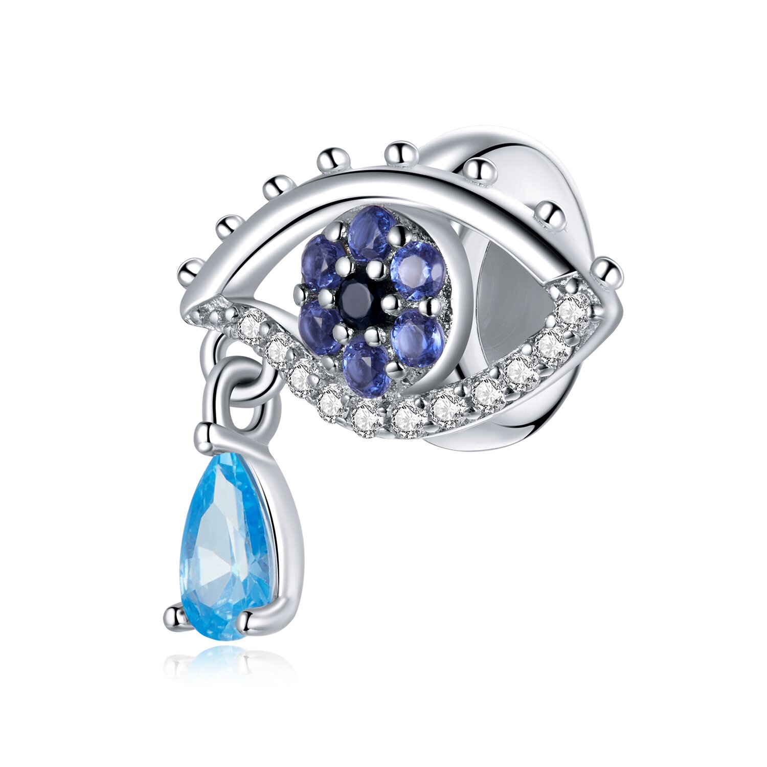 Talisman din argint blue sparkling eye