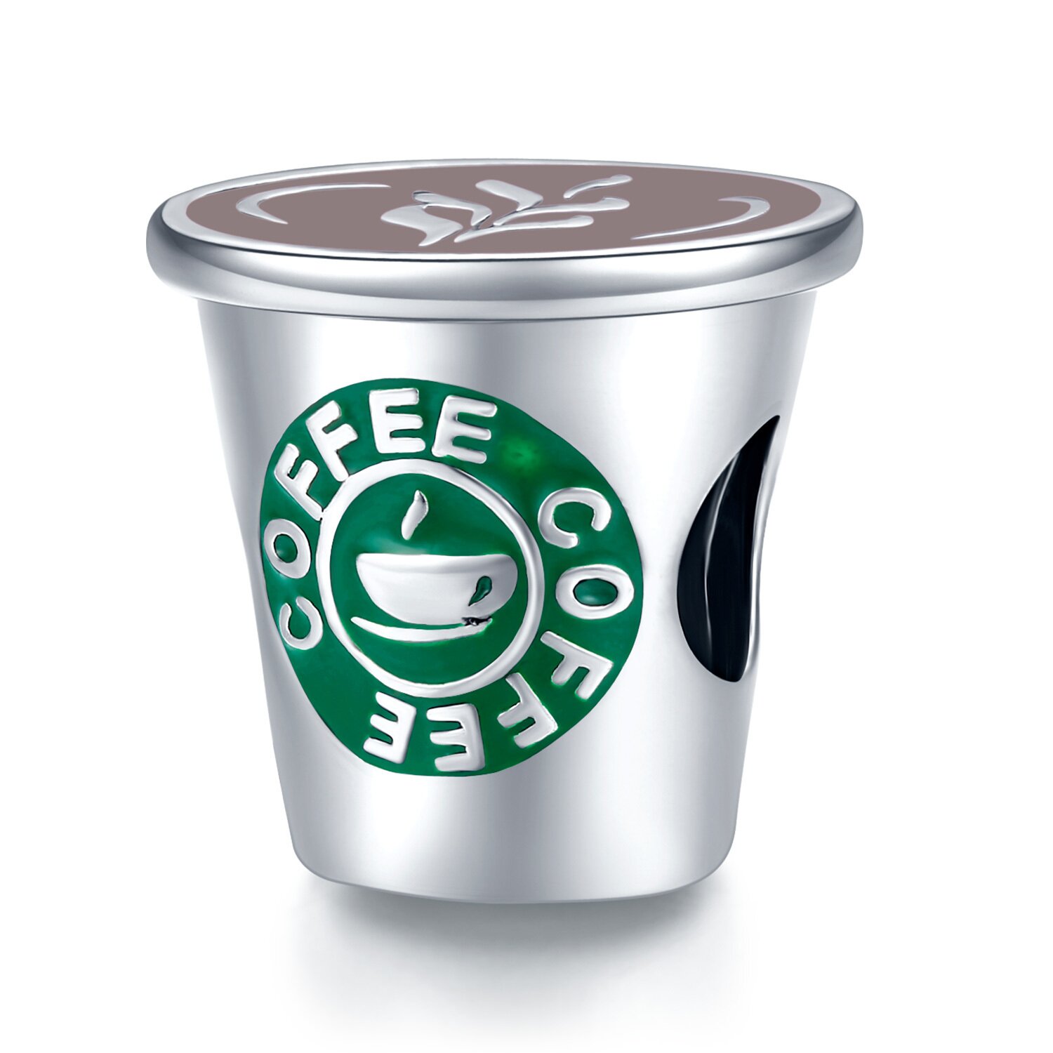 Talisman din argint cappuccino Cup