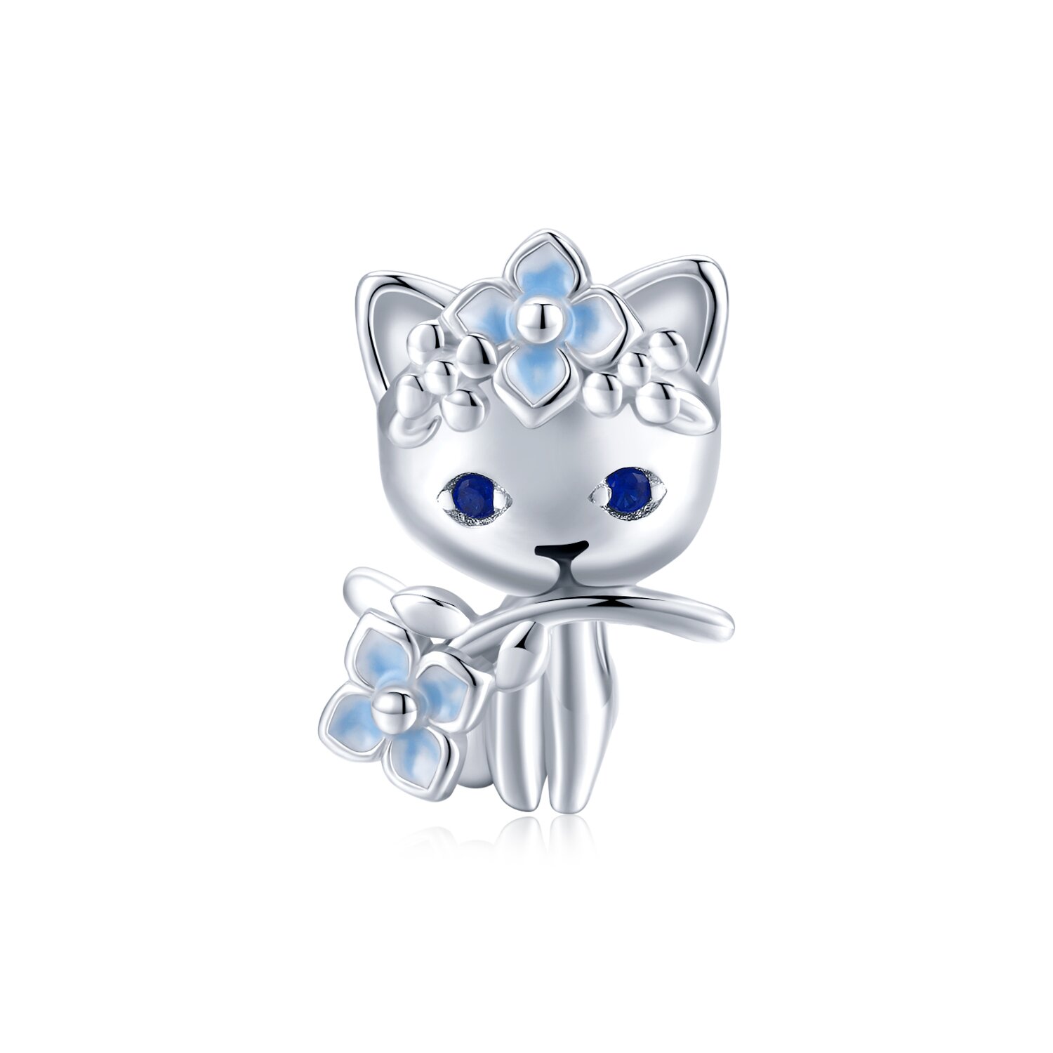 Talisman din argint cat and flowers