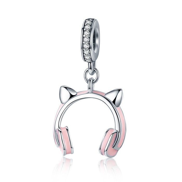 Talisman din argint cat earphone