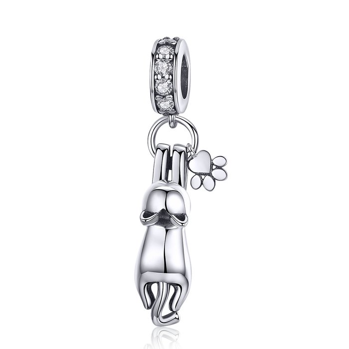 Talisman din argint climbing cat