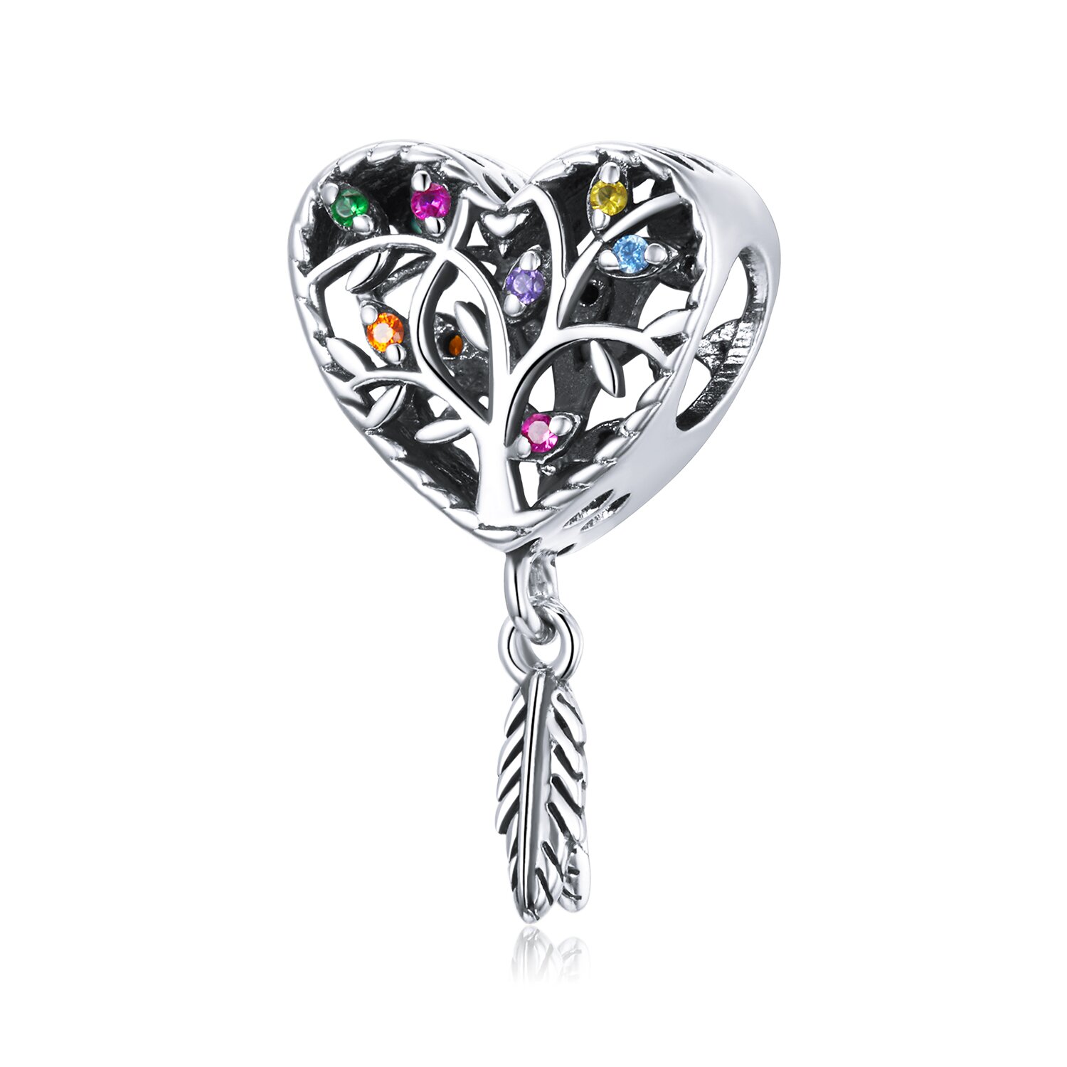 Talisman din argint colorful heart dream catcher