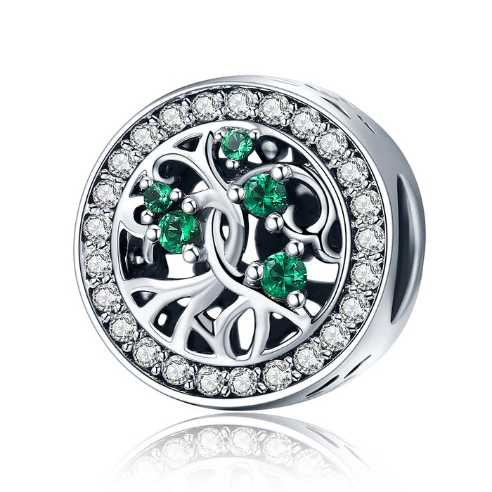 Talisman din argint crystal green tree