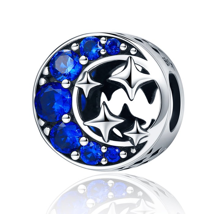 Talisman din argint cu luna si stele