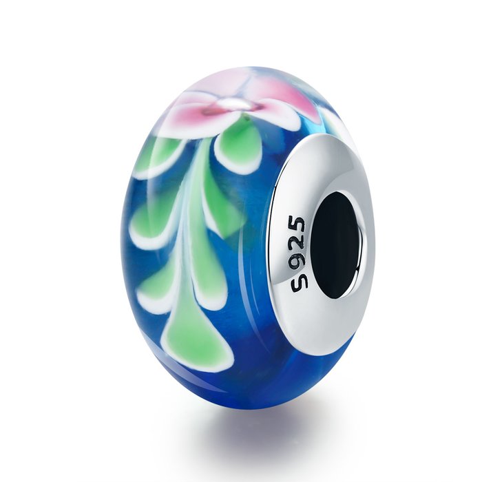Talisman din argint cu sticla blue seaweed