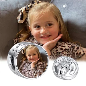 Talisman din argint Custom Photo Funny Sloth