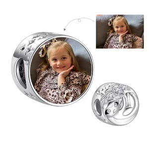 Talisman din argint Custom Photo Funny Sloth