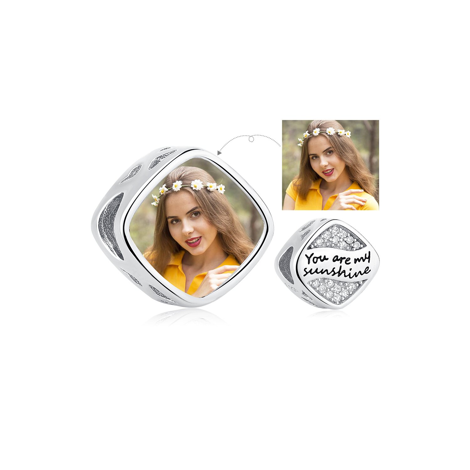 Talisman din argint custom photo my sunshine