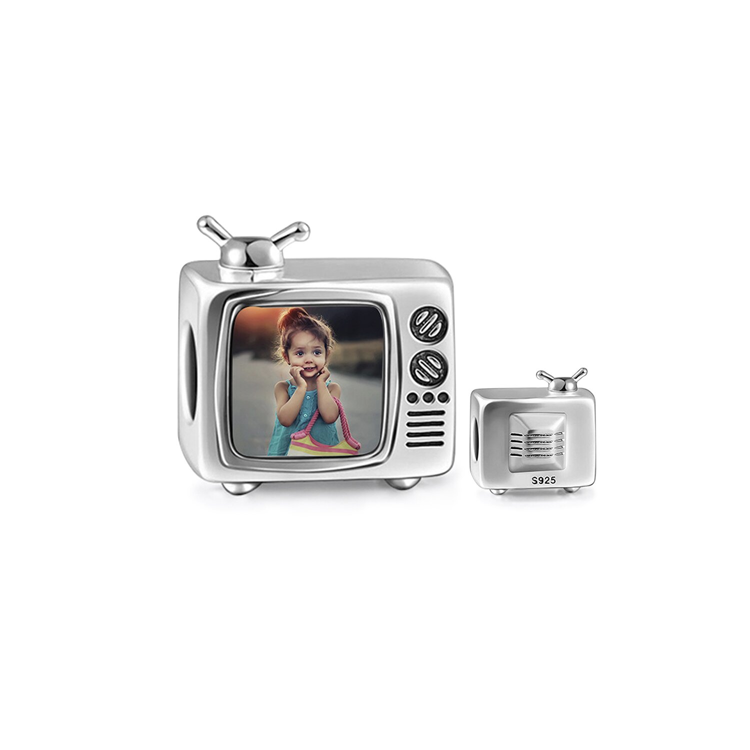 Talisman din argint custom photo tv