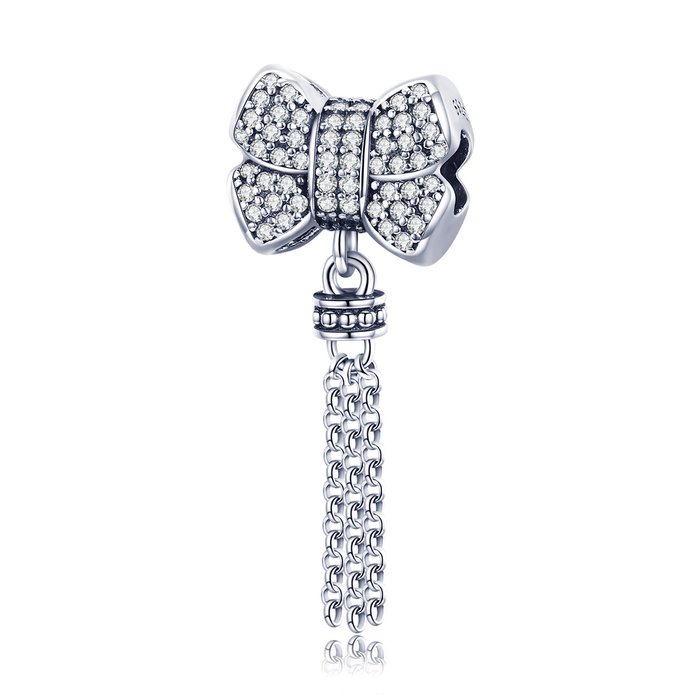 Talisman din argint dazzling bowknot