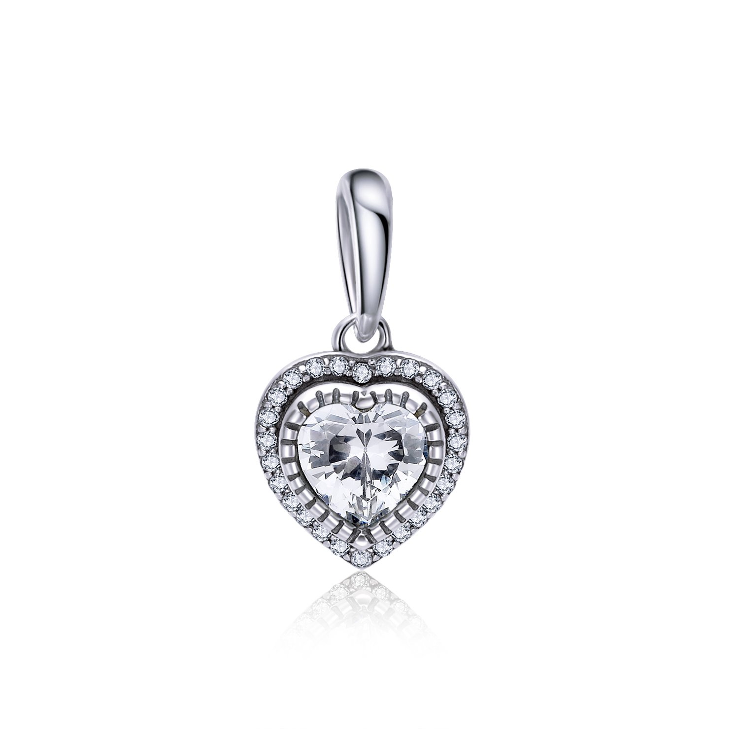 Talisman din argint dazzling heart charm