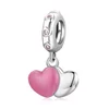 Talisman din argint Double Pink Heart picture - 1