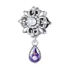 Talisman din argint Flower Purple Drop