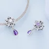 Talisman din argint Flower Purple Drop picture - 2
