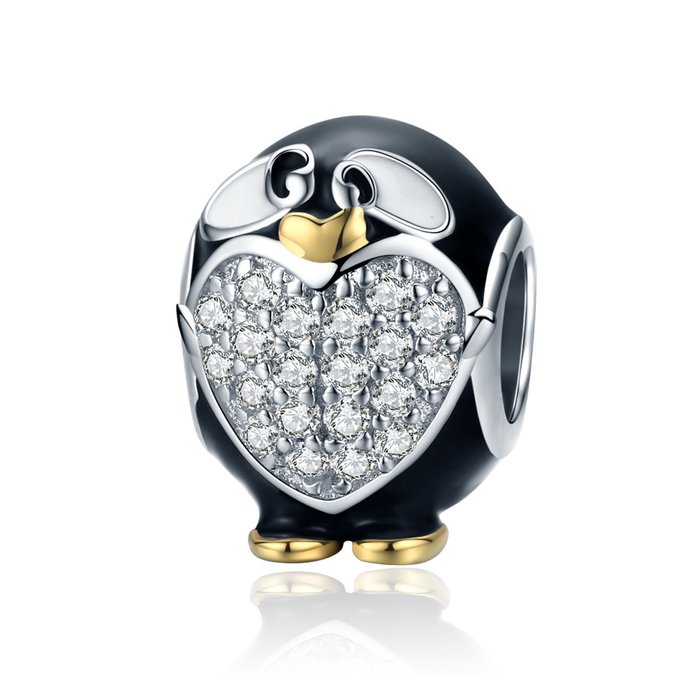 Talisman din argint funny penguin