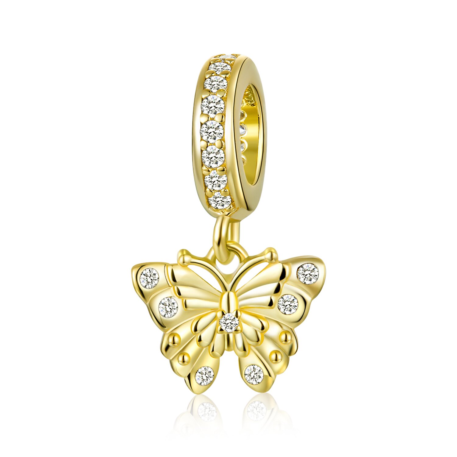 Talisman din argint golden glamour butterfly
