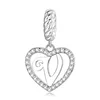 Talisman din argint Heart Letter V picture - 1
