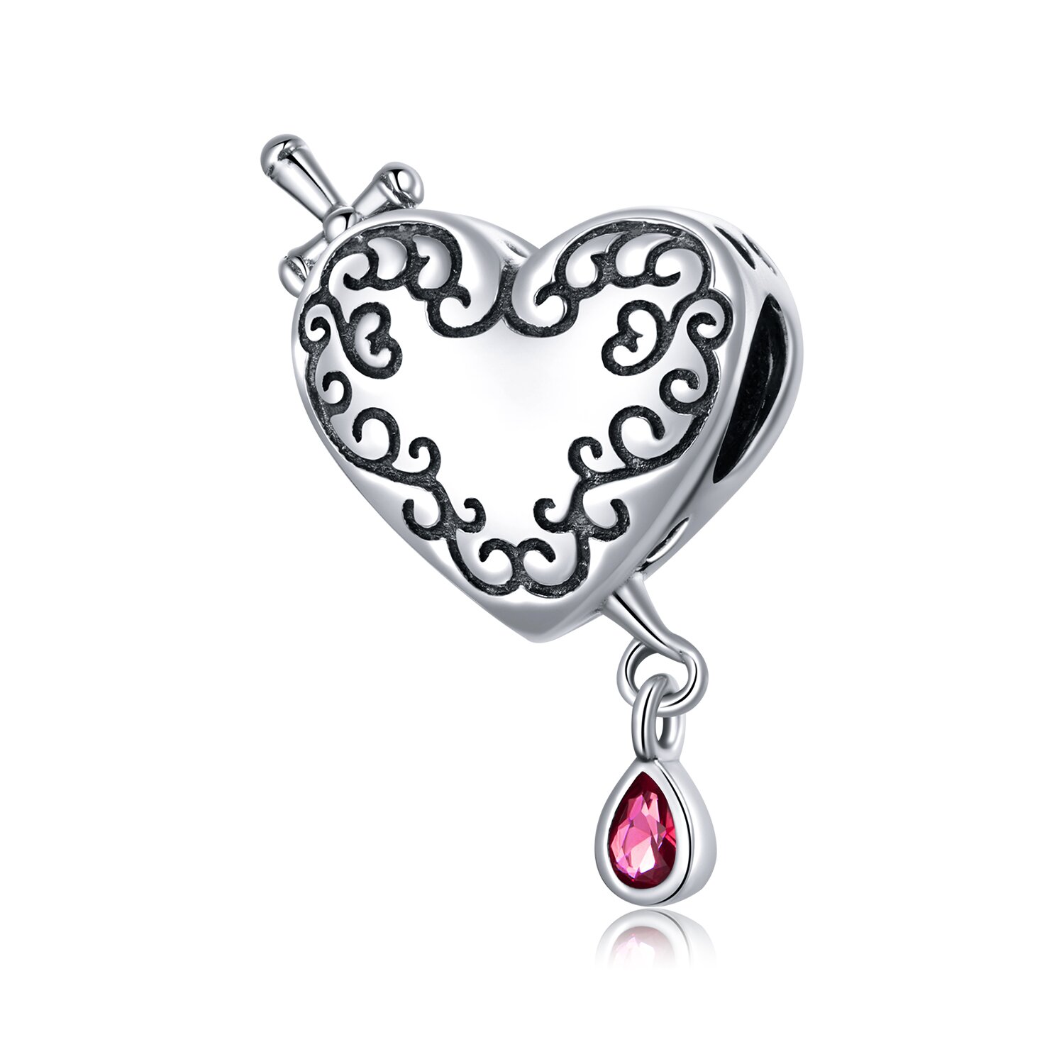 Talisman din argint heart and sword