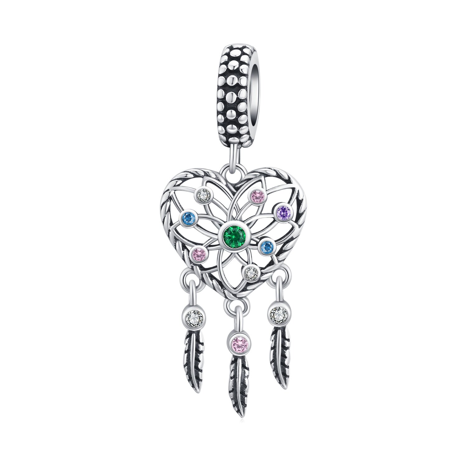 Talisman din argint heart dream catcher