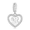 Talisman din argint Heart Letter B picture - 1