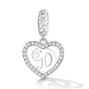 Talisman din argint Heart Letter D picture - 1