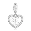 Talisman din argint Heart Letter E picture - 1