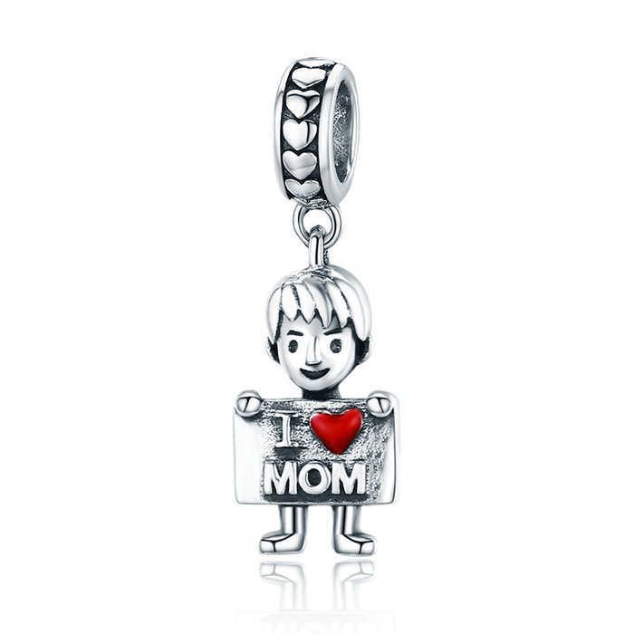 Talisman din argint i love mom - boy