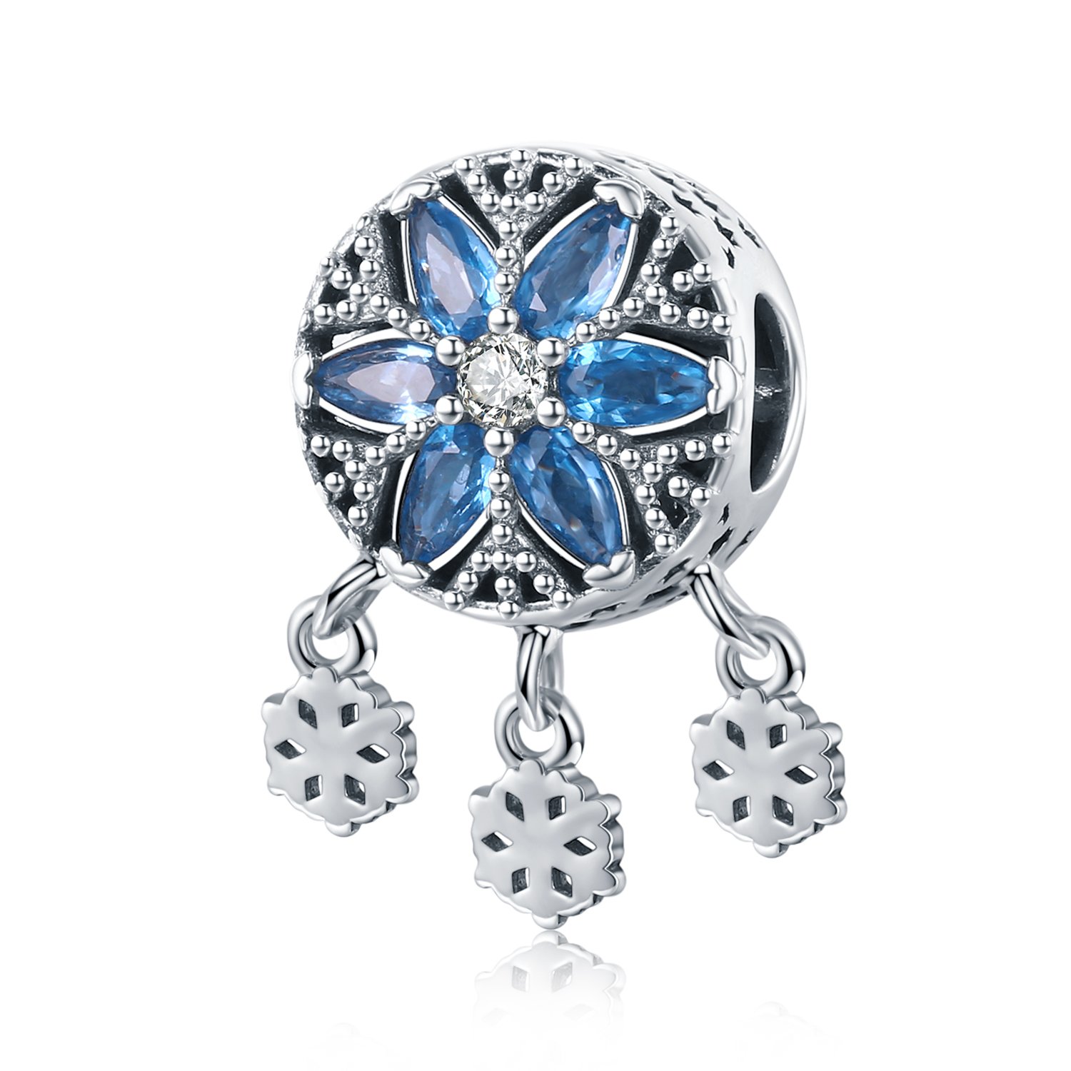 Talisman din argint ice snowflakes