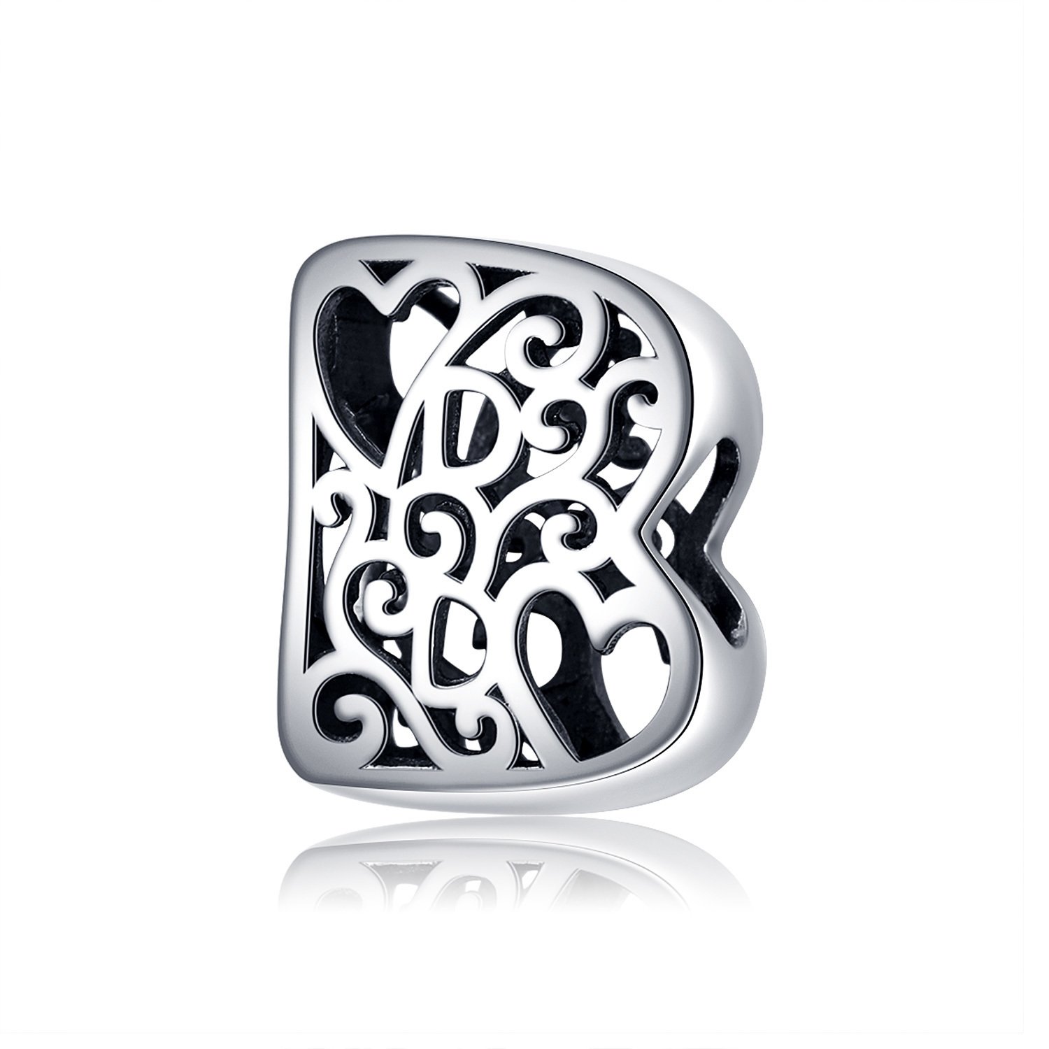 Talisman din argint in love with letter b