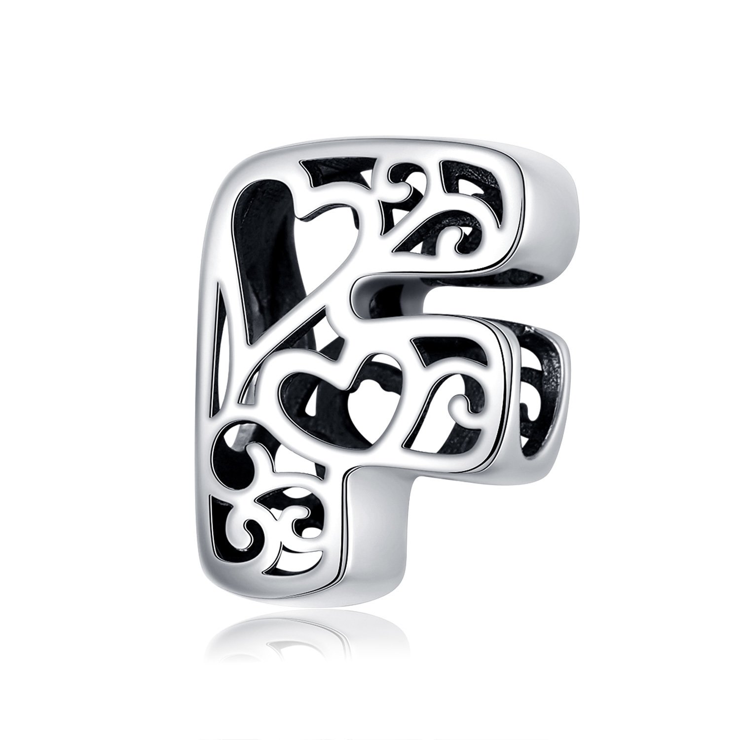 Talisman din argint in love with letter f