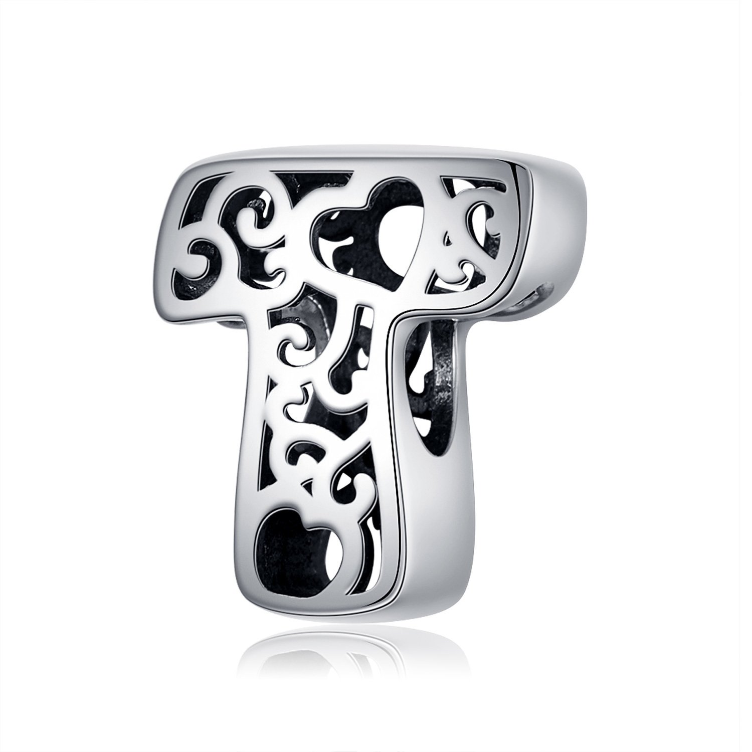 Talisman din argint in love with letter t