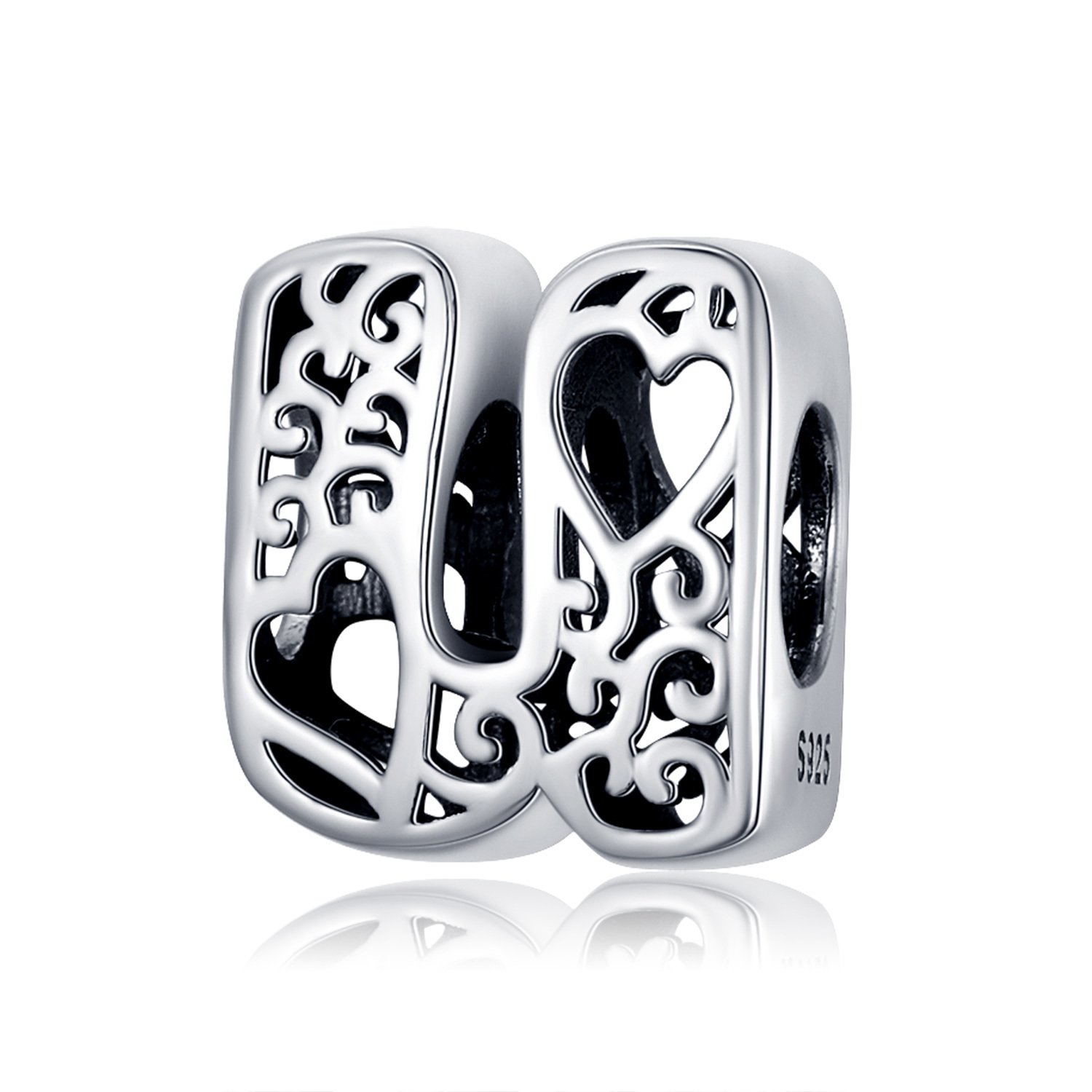 Talisman din argint in love with letter u