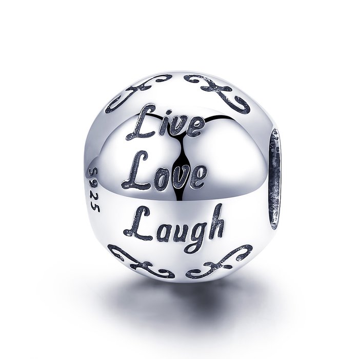 Talisman din argint live love laugh
